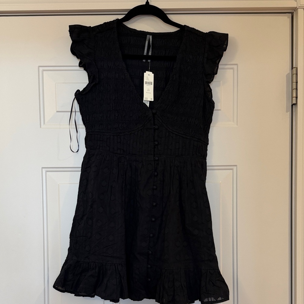 Anthropologie Black Ruffle Dress